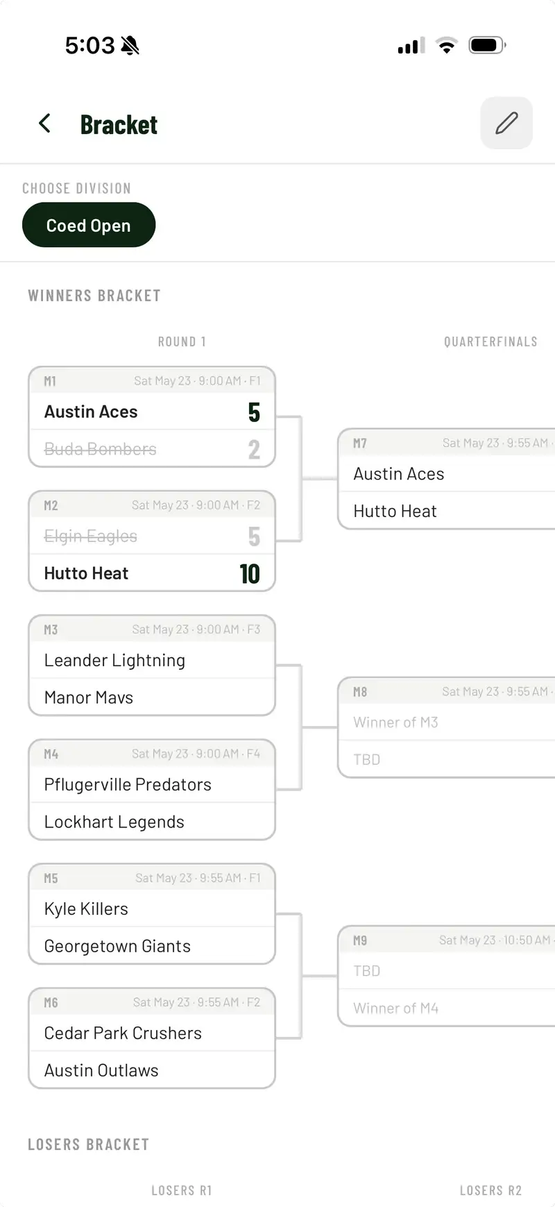 Bracket view in The Rooster